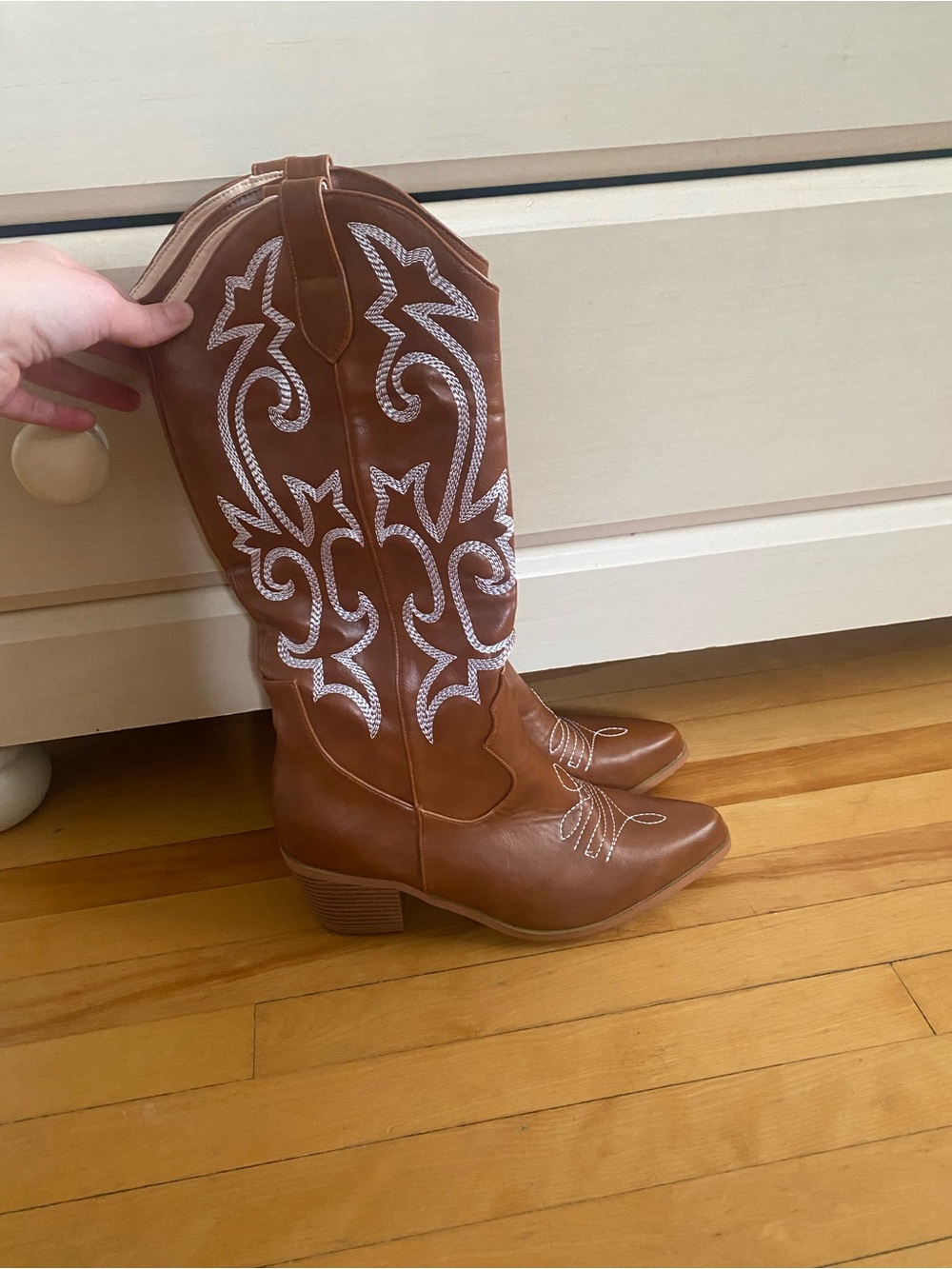 Women’s Brown Western Embroidered Cowboy Boots